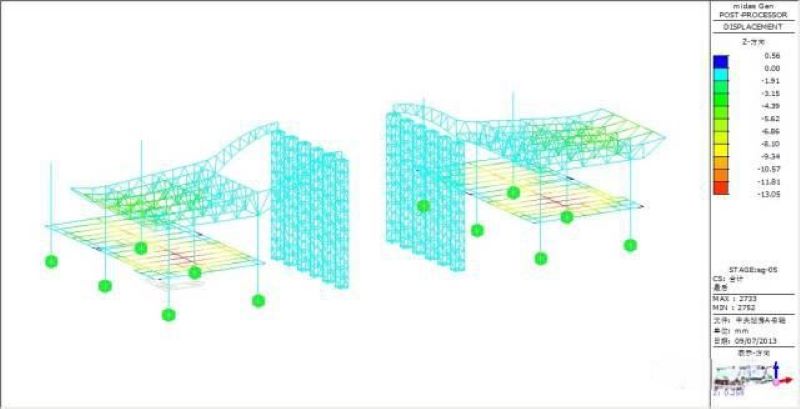 Step 4a force deformation analysis maximum vertical deformation